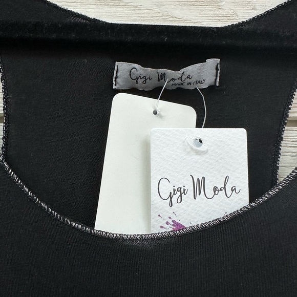 Gigi Moda Black Round Neck Tank Top – One Size - Picture 3 of 8